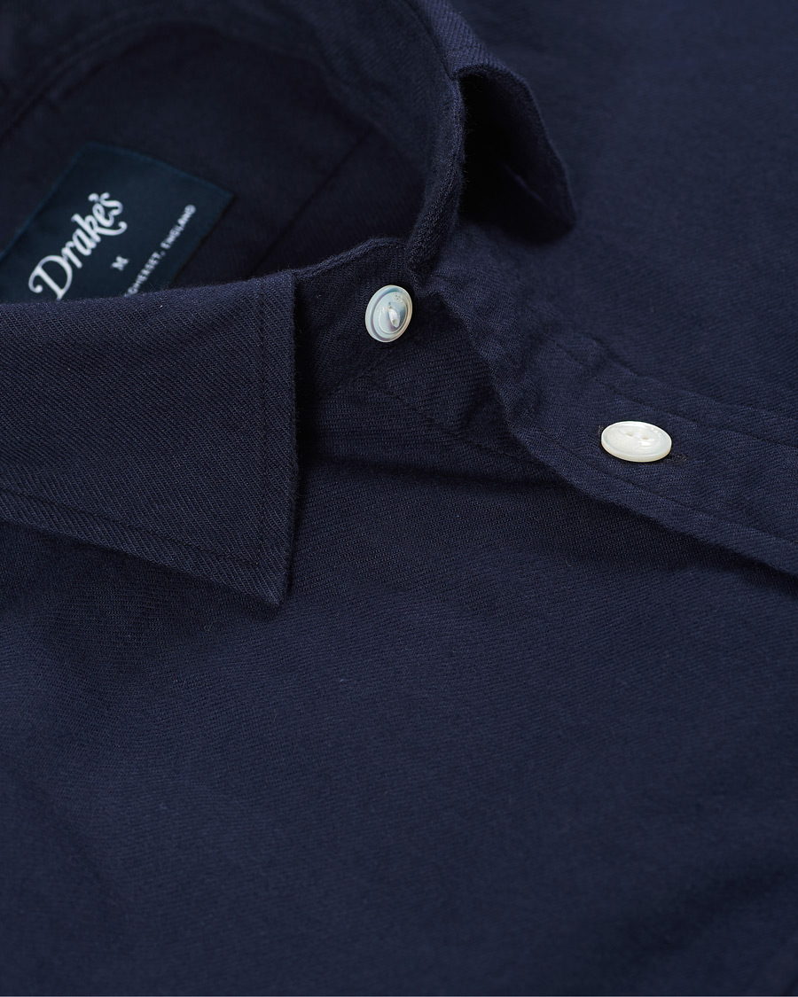 Herre | Skjorter | Drake's | The Work Twill Shirt Navy