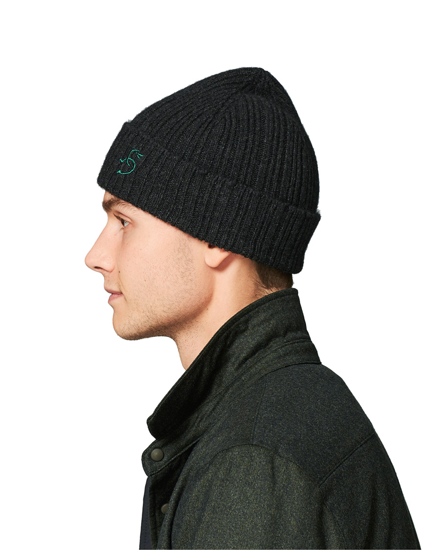 Herre | Drake's Geelongora Beanie Hat Dark Grey | Drake's | Geelongora Beanie Hat Dark Grey