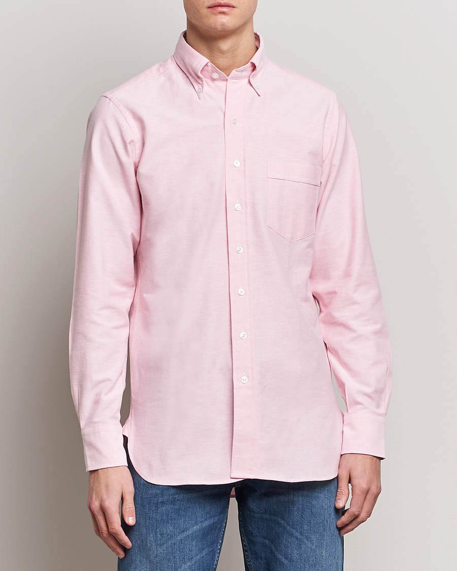 Herre |  | Drake's | Button Down Oxford Shirt Pink