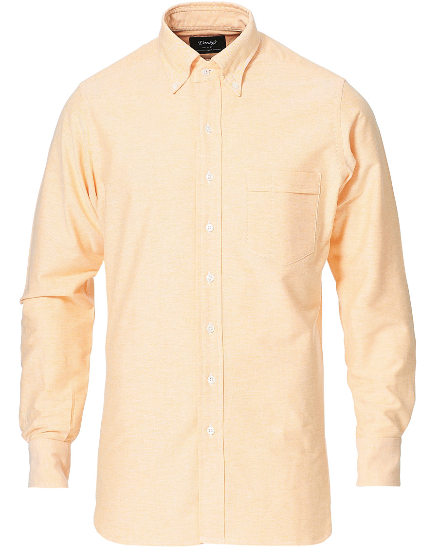 Herre | Skjorter | Drake's | Button Down Oxford Shirt Orange