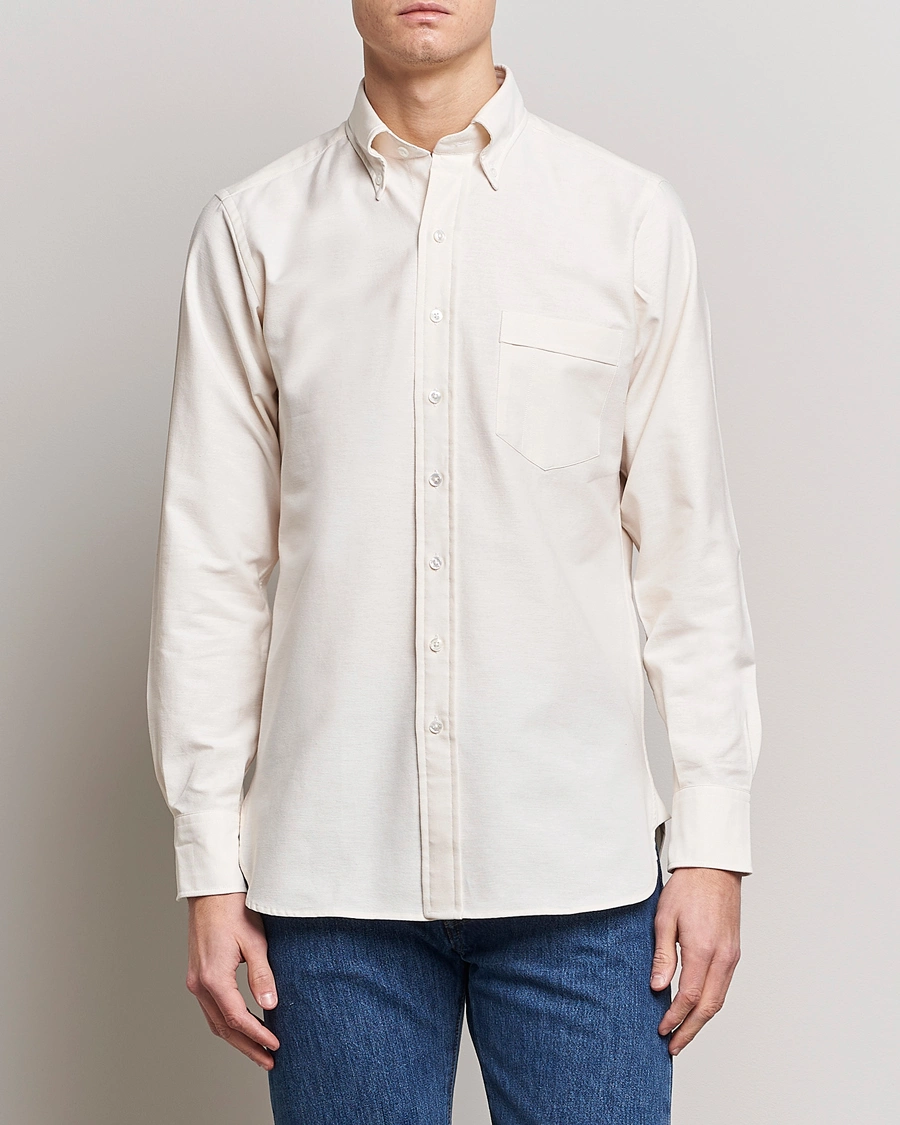 Herre | Avdelinger | Drake's | Button Down Oxford Shirt Cream