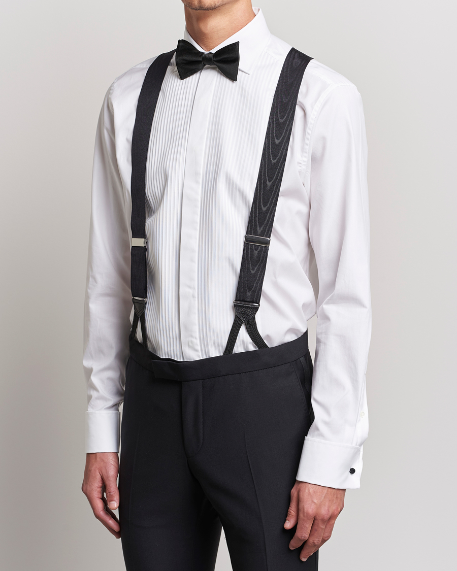 Herre | Albert Thurston Moiré Braces 40mm Black | Albert Thurston | Moiré Braces 40mm Black