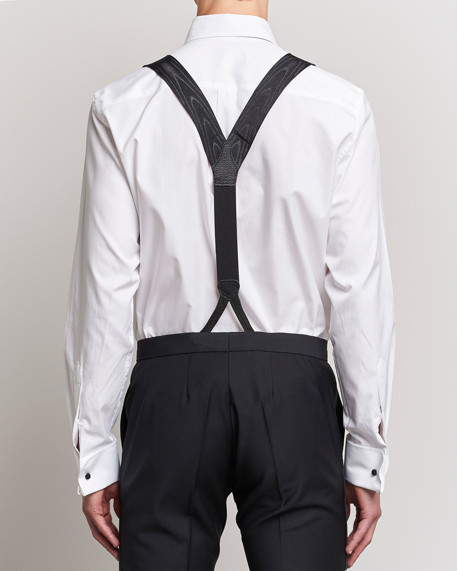 Herre | Albert Thurston Moiré Braces 40mm Black | Albert Thurston | Moiré Braces 40mm Black