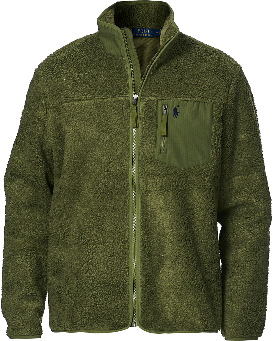 Herre | Gensere | Polo Ralph Lauren | Bonded Sherpa Full-Zip Sweater Army Olive