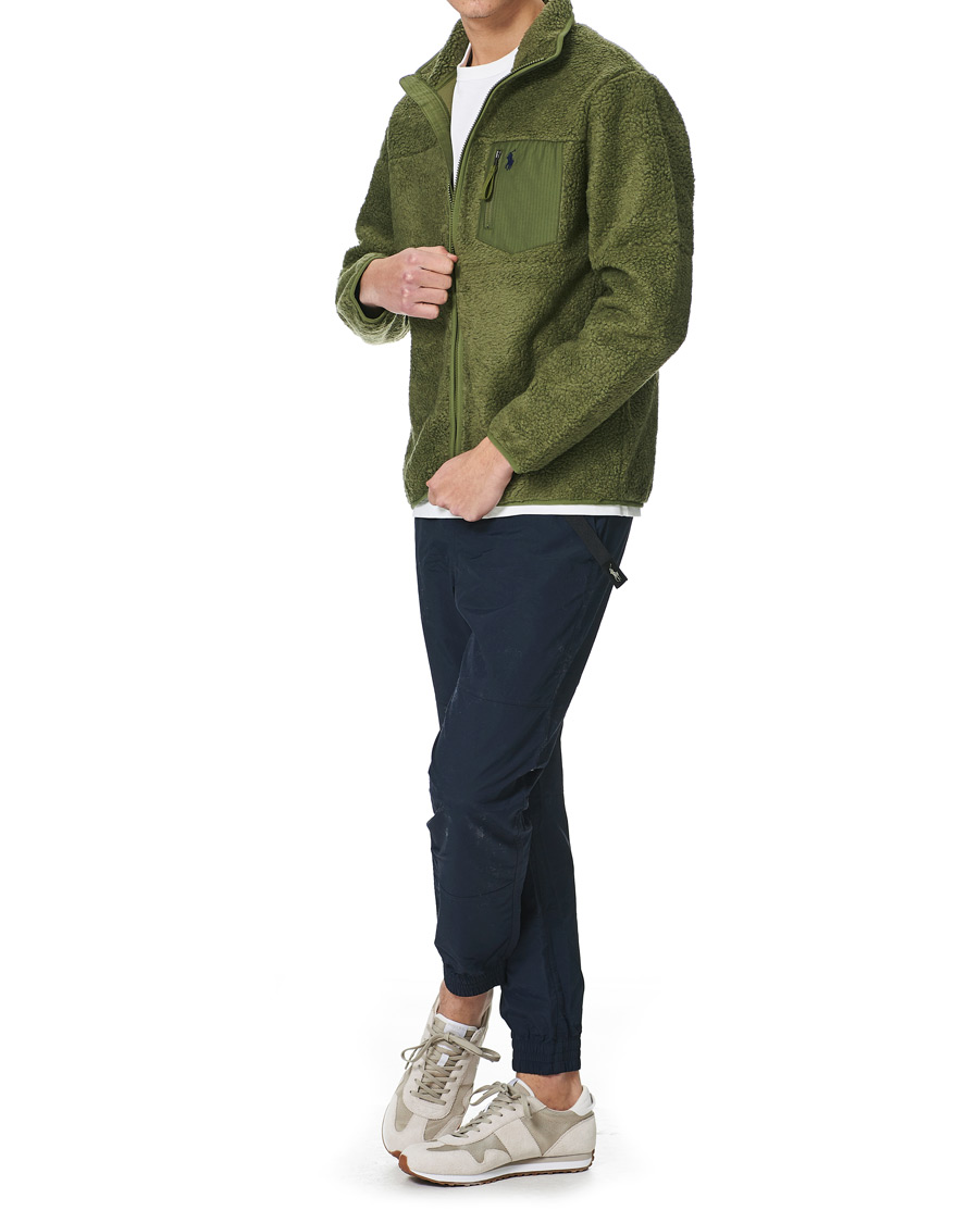 Herre | Gensere | Polo Ralph Lauren | Bonded Sherpa Full-Zip Sweater Army Olive