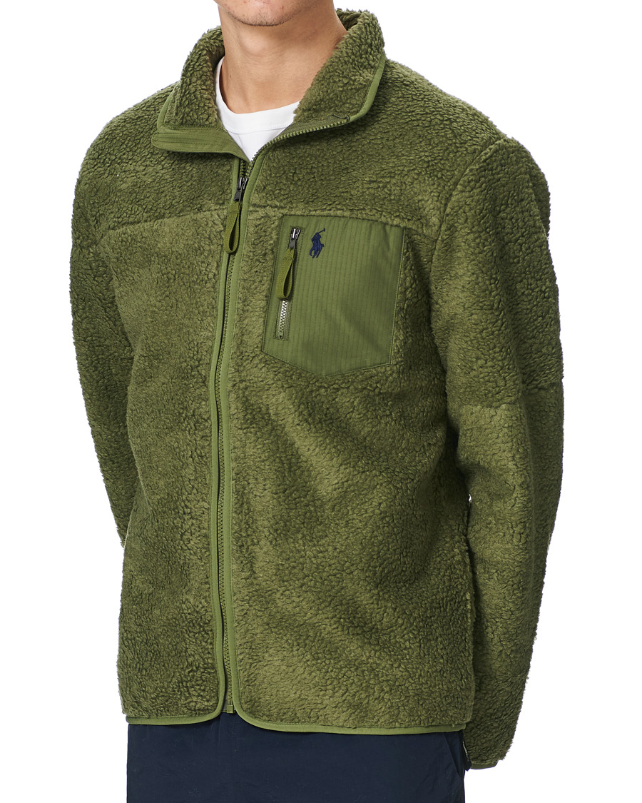 Herre | Gensere | Polo Ralph Lauren | Bonded Sherpa Full-Zip Sweater Army Olive