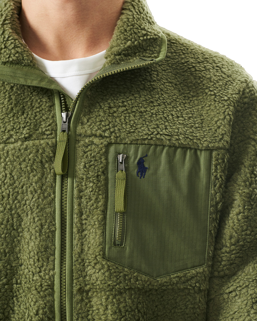 Herre | Gensere | Polo Ralph Lauren | Bonded Sherpa Full-Zip Sweater Army Olive
