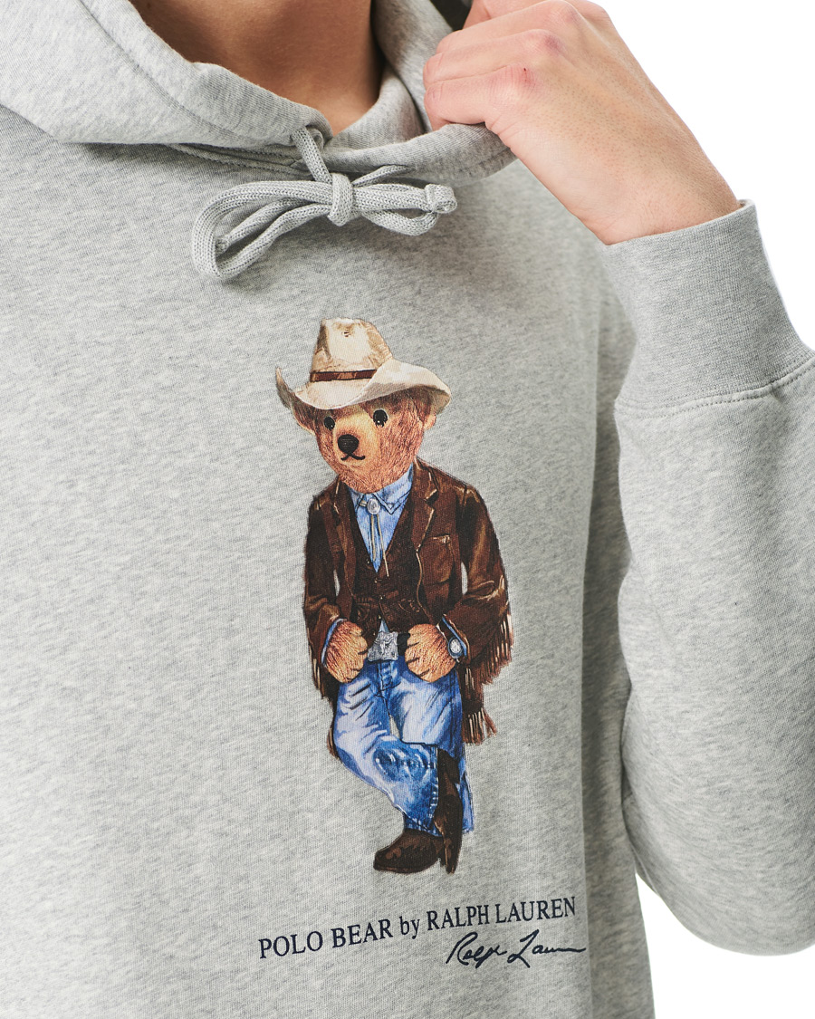 Herre | Gensere | Polo Ralph Lauren | Printed Western Bear Fleece Hoodie Andover Heather