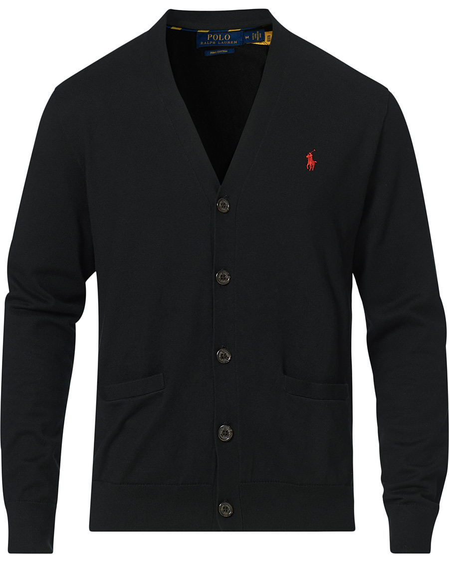 Herre | Gensere | Polo Ralph Lauren | Pima Cotton Cardigan Polo Black