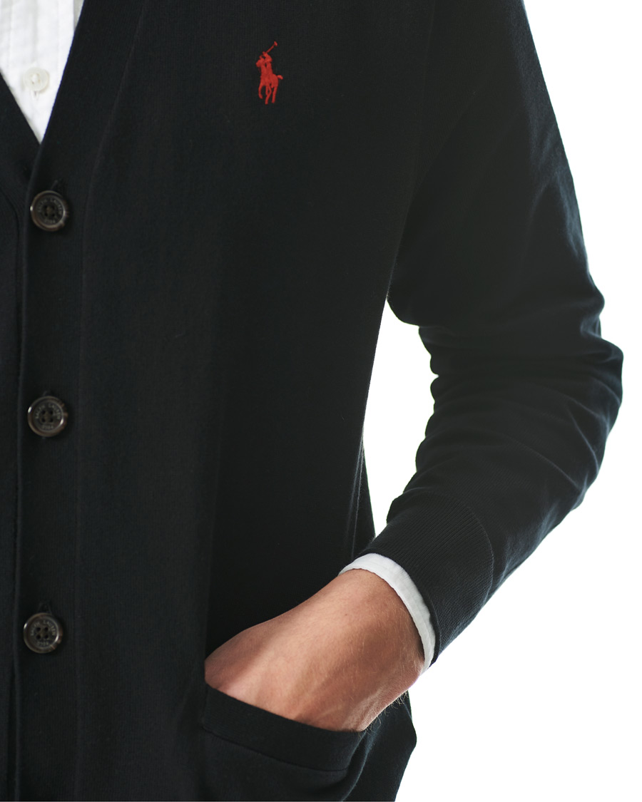 Herre | Gensere | Polo Ralph Lauren | Pima Cotton Cardigan Polo Black