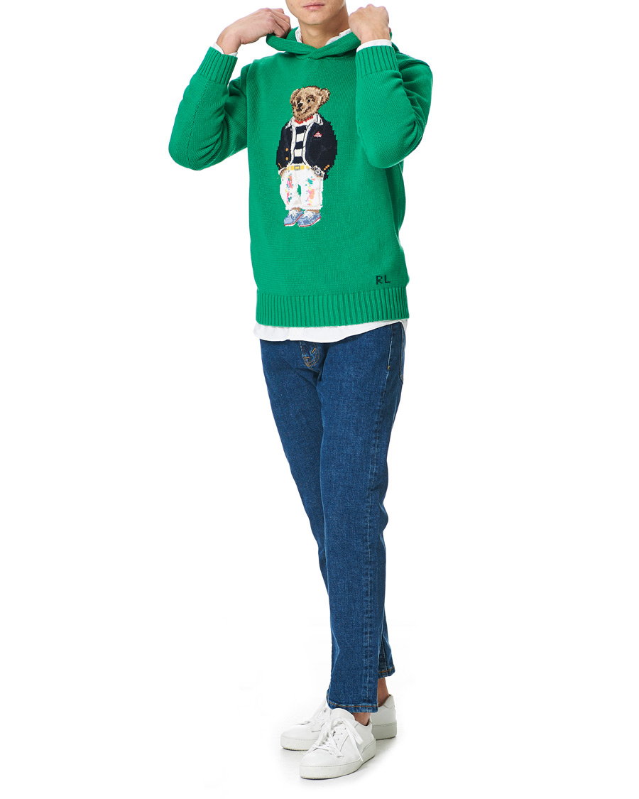 Herre | Gensere | Polo Ralph Lauren | Knitted Ivy Bear Hoodie Cruise Green