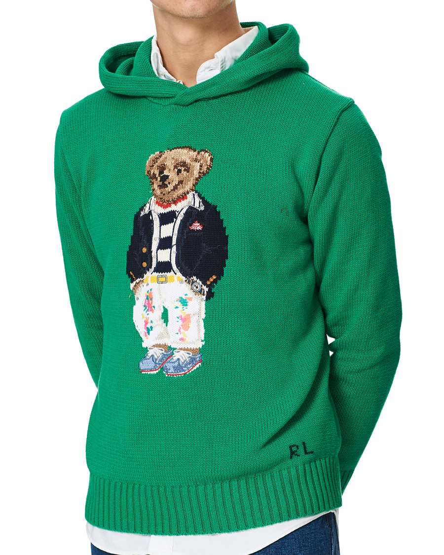 Herre | Gensere | Polo Ralph Lauren | Knitted Ivy Bear Hoodie Cruise Green