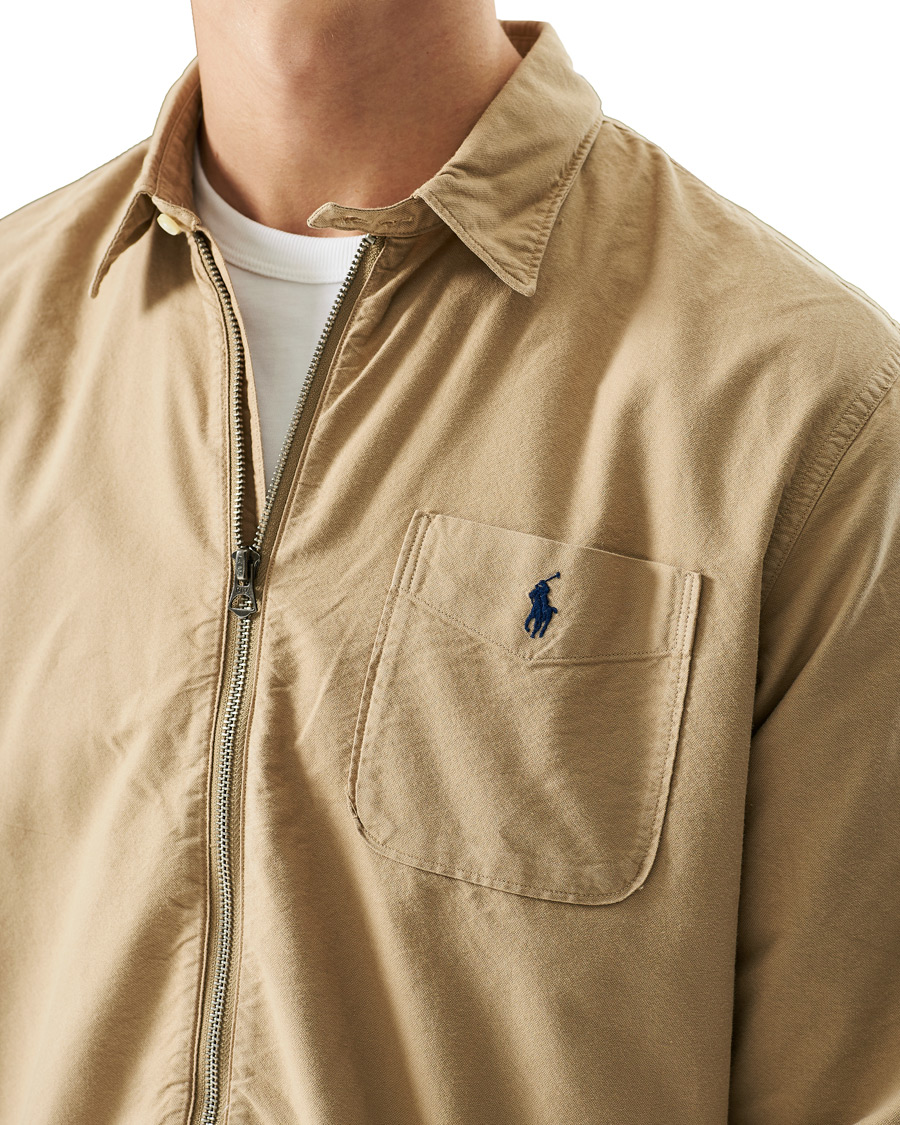 Herre | Skjorter | Polo Ralph Lauren | Garment Dyed Oxford Full-Zip Overshirt Surrey Tan