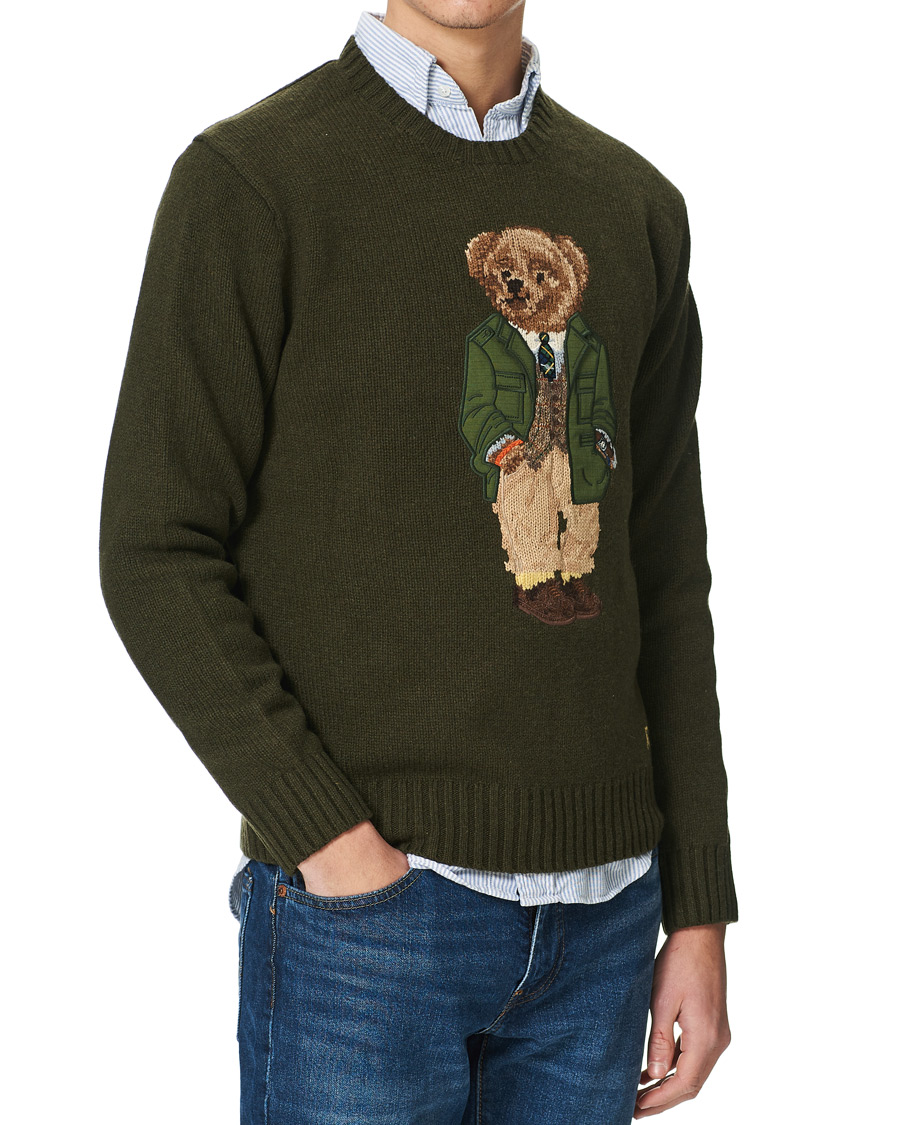 Herre | Gensere | Polo Ralph Lauren | Wool Knitted Bear Sweater Olive