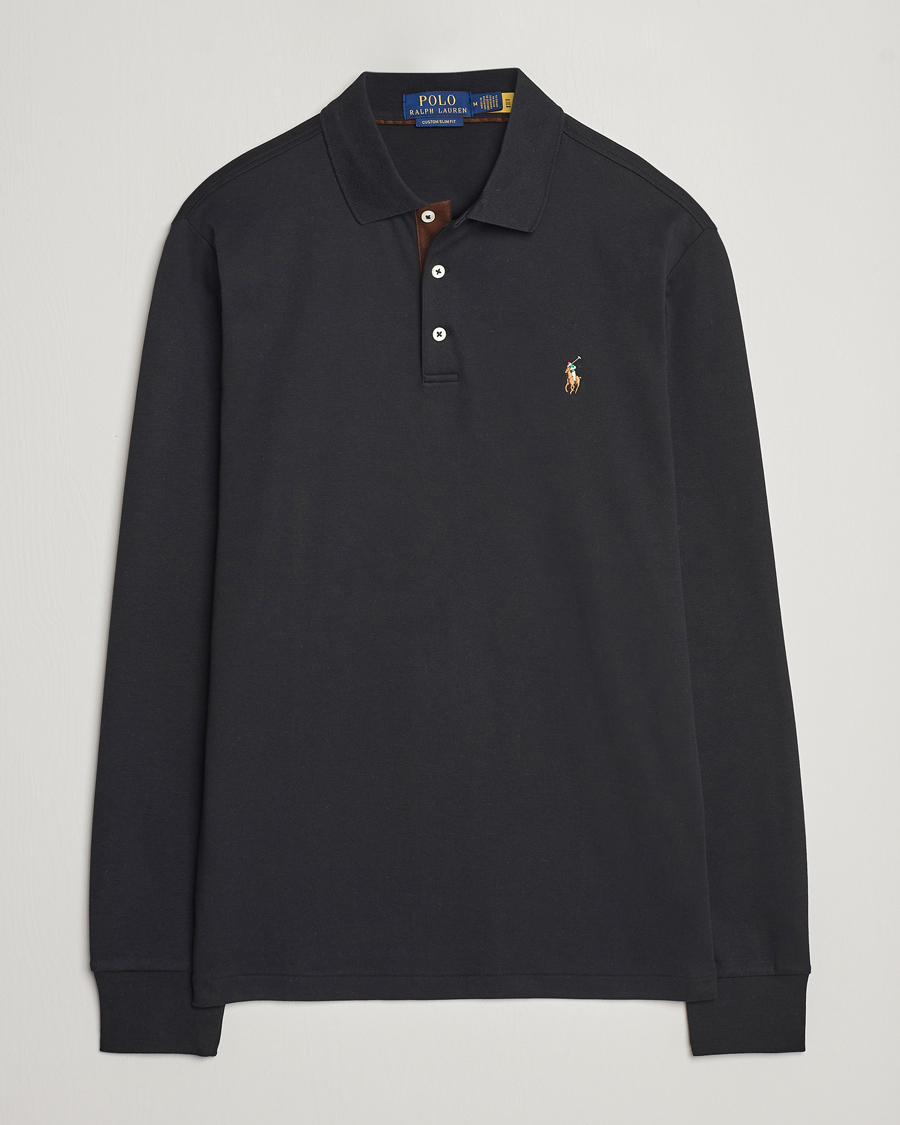 Herre | Gensere | Polo Ralph Lauren | Luxury Pima Cotton Long Sleeve Polo Black