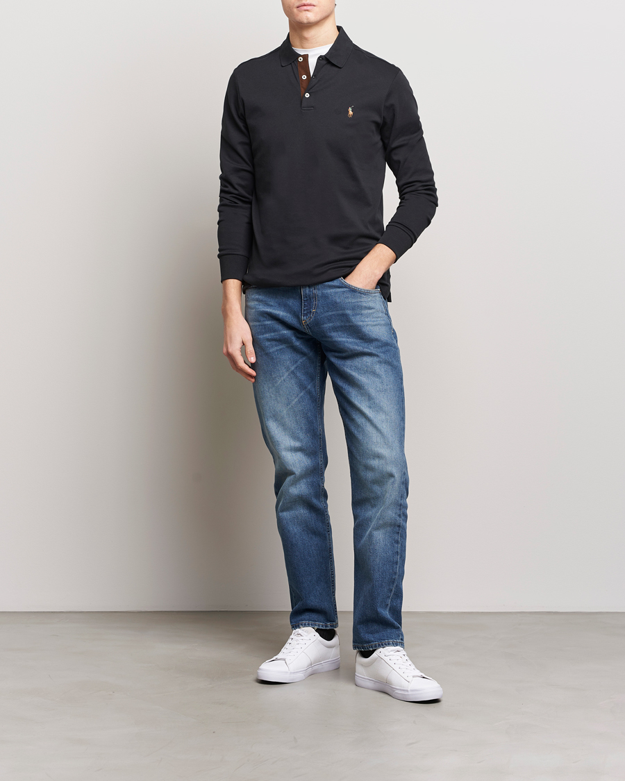 Herre | Gensere | Polo Ralph Lauren | Luxury Pima Cotton Long Sleeve Polo Black