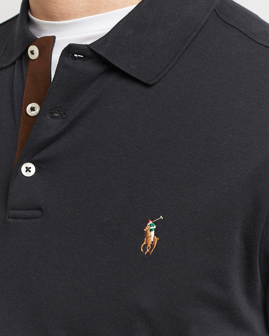 Herre | Gensere | Polo Ralph Lauren | Luxury Pima Cotton Long Sleeve Polo Black