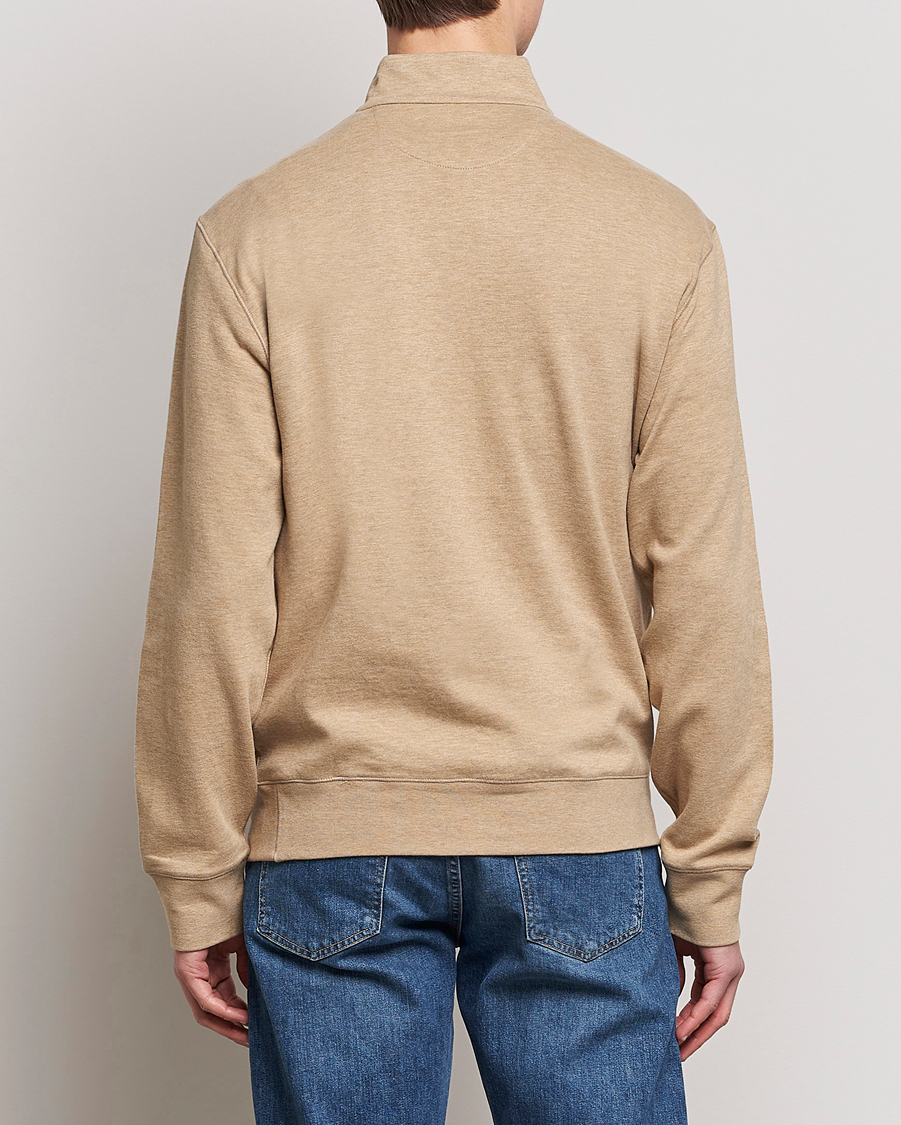 Herre | Gensere | Polo Ralph Lauren | Double Knit Half-Zip Sweater Café Tan Heather