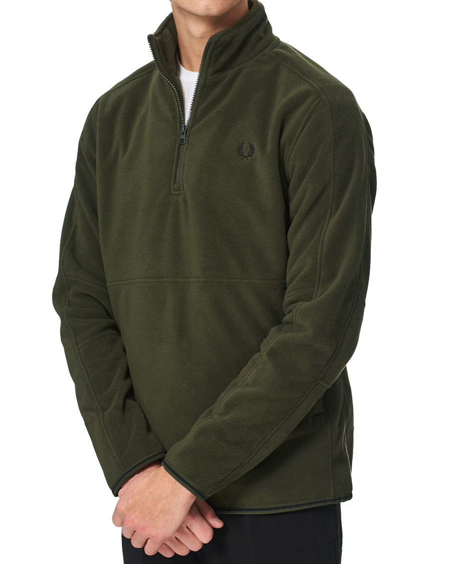 Herre | Gensere | Fred Perry | Polar Fleece Half Zip Track Jacket Green
