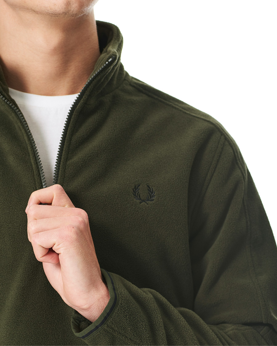 Herre | Gensere | Fred Perry | Polar Fleece Half Zip Track Jacket Green
