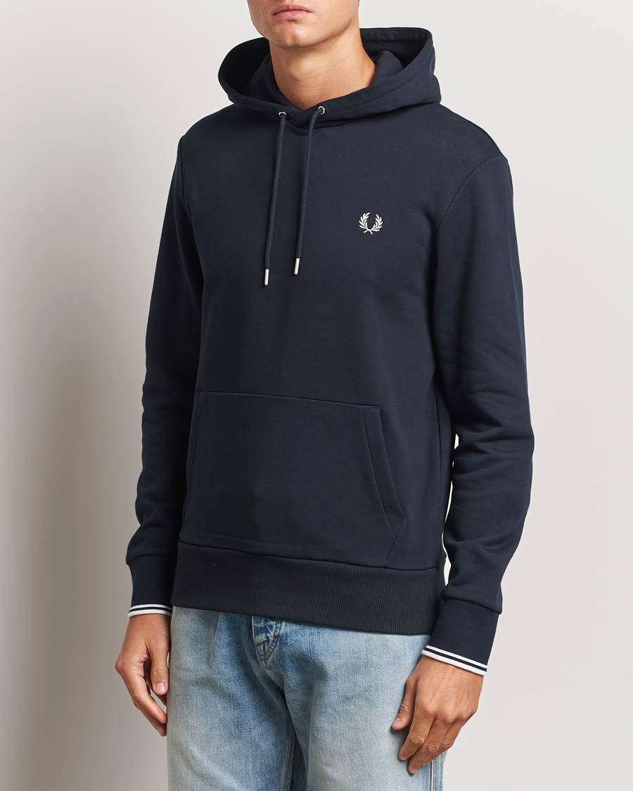 Herre |  | Fred Perry | Tipped Hooded Sweatshirt Navy
