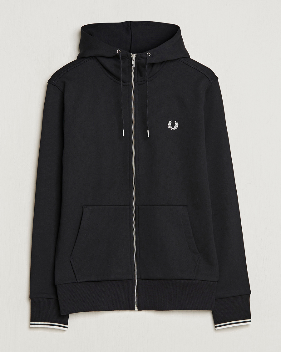 Herre | Gensere | Fred Perry | Full Zip Hooded Sweatshirt Black