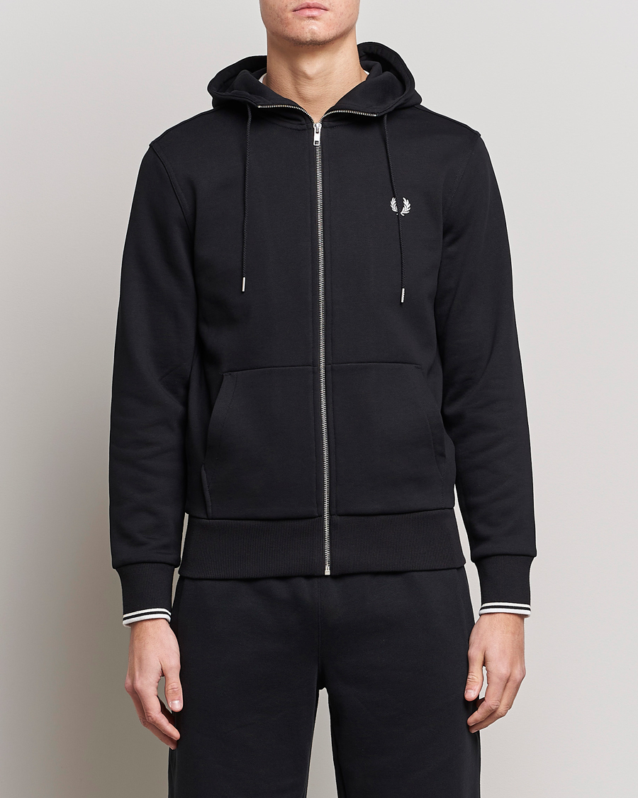 Herre | Gensere | Fred Perry | Full Zip Hooded Sweatshirt Black