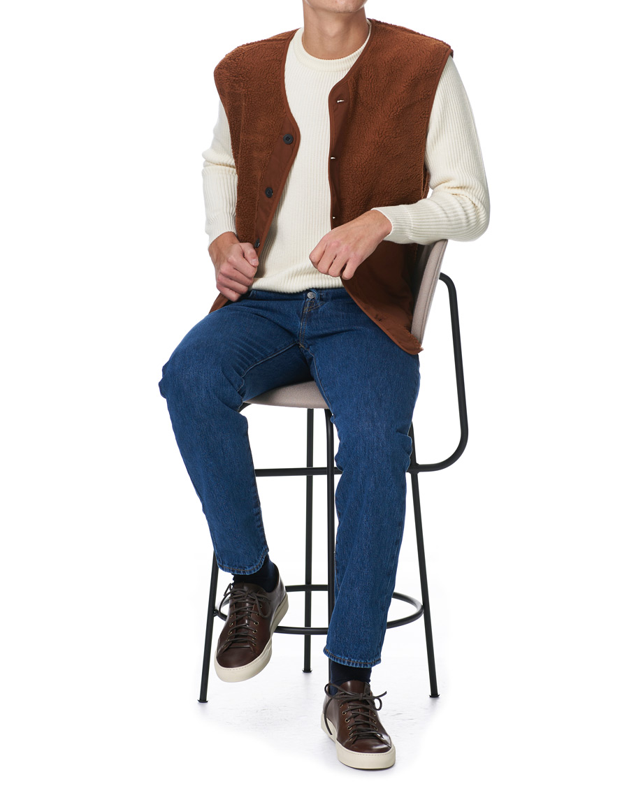 Herre | Gensere | Samsøe Samsøe | Samsøe & Samsøe Frederik Recycled Fleece Vest Caramel Cafe
