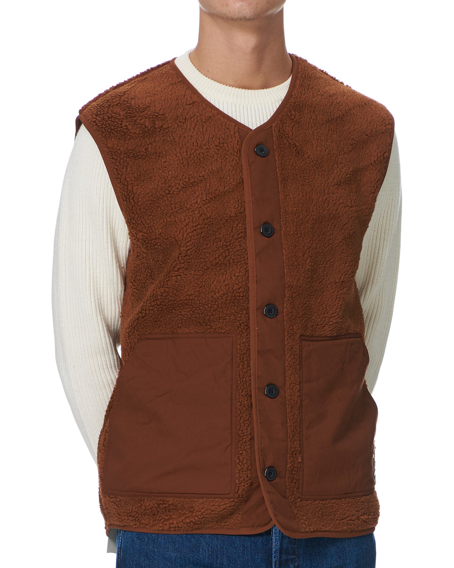 Herre | Gensere | Samsøe Samsøe | Samsøe & Samsøe Frederik Recycled Fleece Vest Caramel Cafe