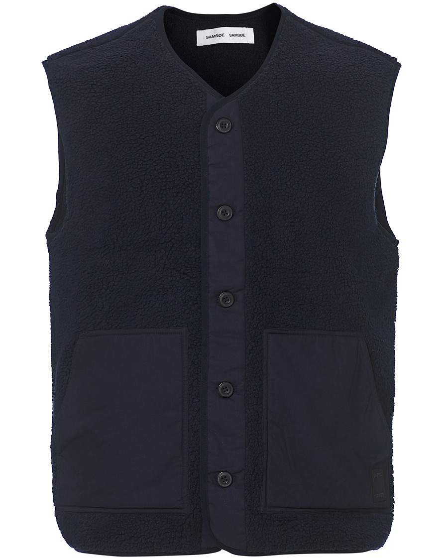 Herre | Gensere | Samsøe Samsøe | Samsøe & Samsøe Frederik Recycled Fleece Vest Sky Captain