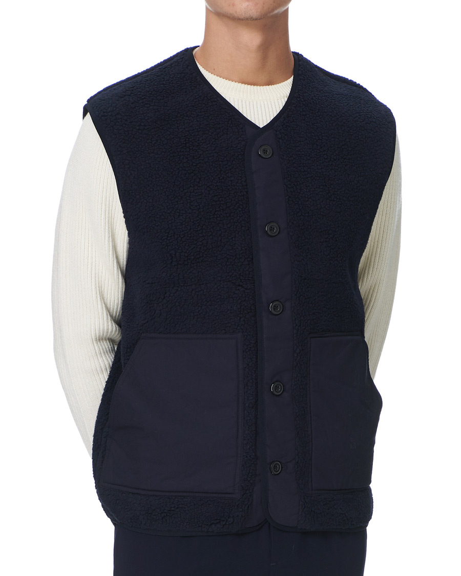 Herre | Gensere | Samsøe Samsøe | Samsøe & Samsøe Frederik Recycled Fleece Vest Sky Captain