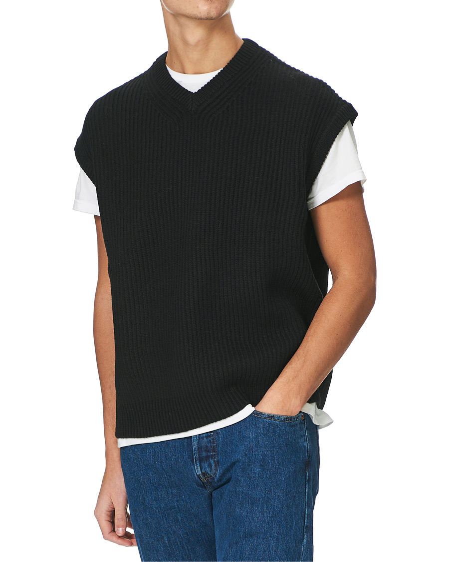 Herre | Gensere | Samsøe Samsøe | Samsøe & Samsøe Anders Knitted Wool Vest Black