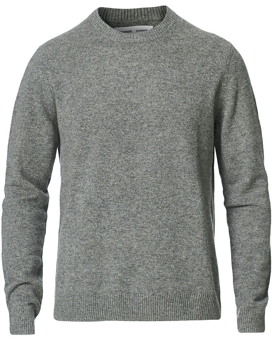 Herre | Gensere | Samsøe Samsøe | Samsøe & Samsøe Nobis Cashmere Crew Neck Grey Mel