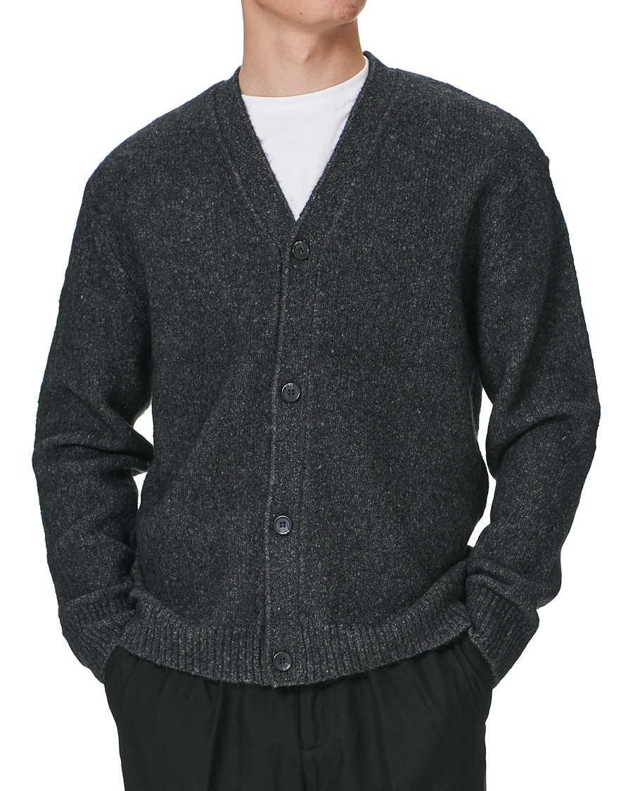 Herre | Gensere | Samsøe Samsøe | Samsøe & Samsøe Alter Merino Wool Cardigan Dark Grey Mel