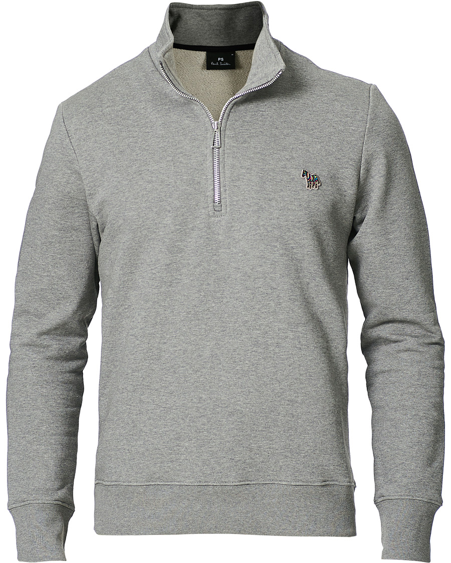 Herre | Gensere | PS Paul Smith | Regular Fit Zebra Half Zip Sweatshirt Grey Melange