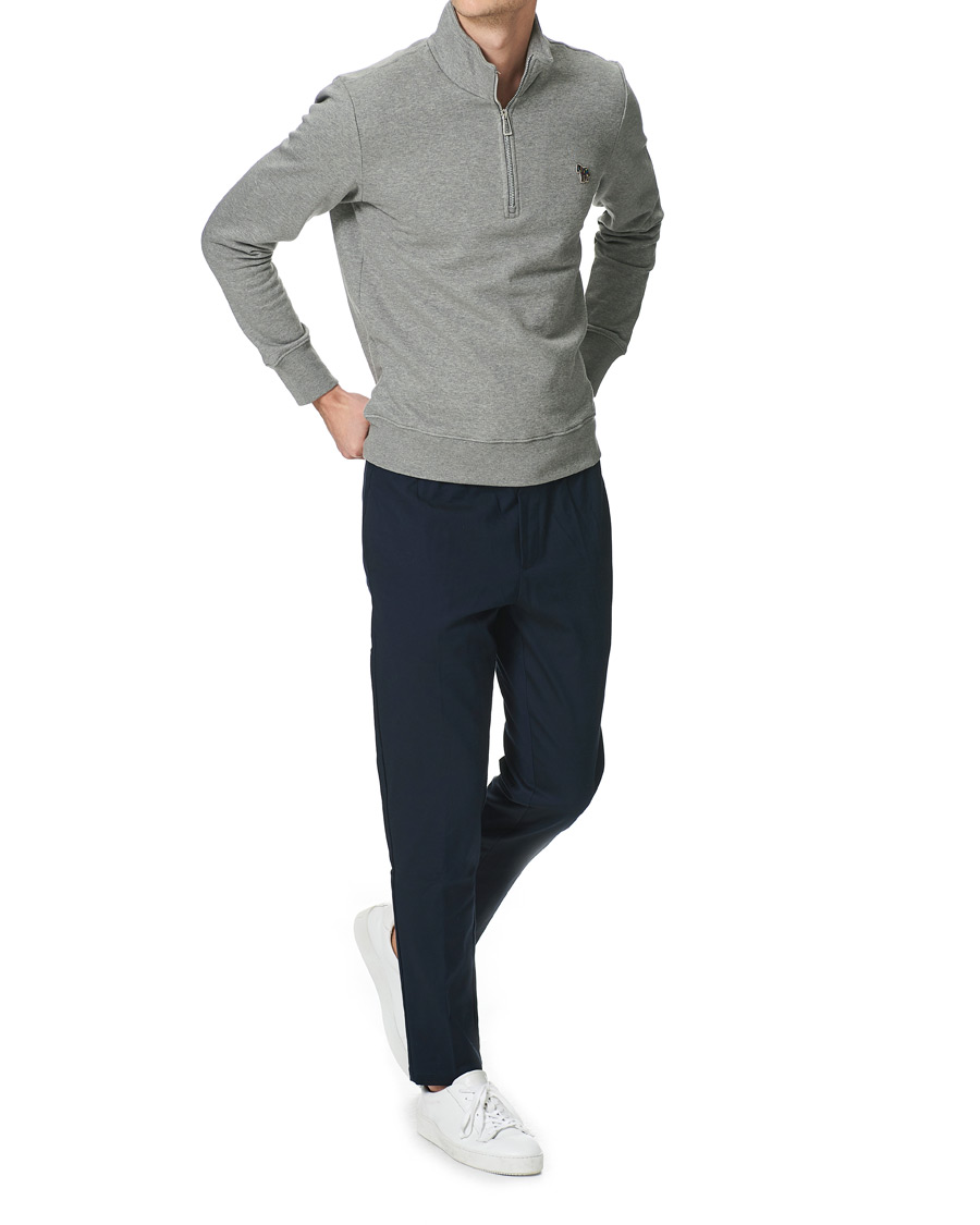 Herre | Gensere | PS Paul Smith | Regular Fit Zebra Half Zip Sweatshirt Grey Melange