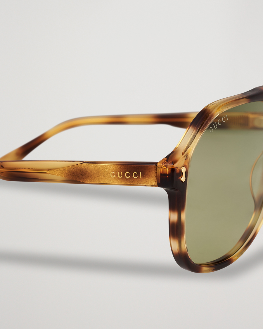 Herre | Gucci GG1042S Sunglasses Havana Green | Gucci | GG1042S Sunglasses Havana Green