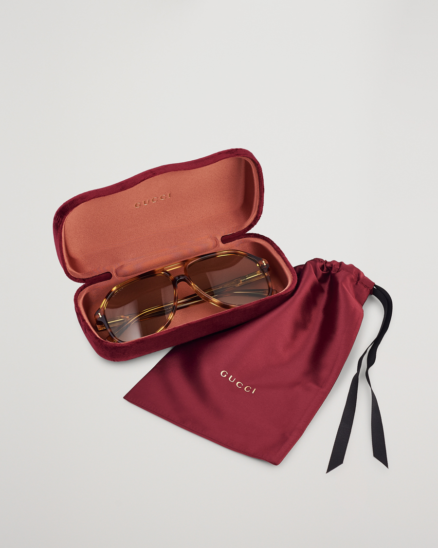 Herre | Gucci GG1042S Sunglasses Havana Green | Gucci | GG1042S Sunglasses Havana Green