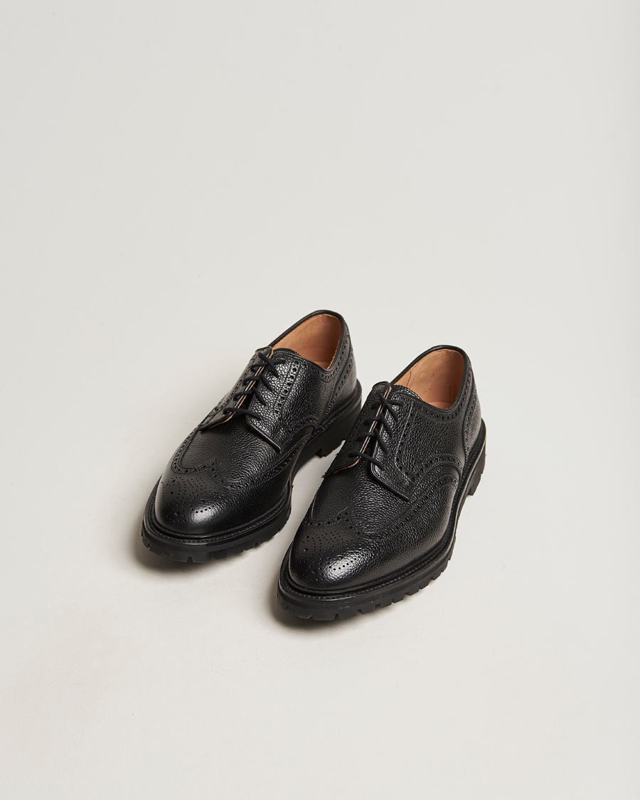 Herre | Gaver | Crockett & Jones | Pembroke Derbys Scotch Grain Vibram Black Calf