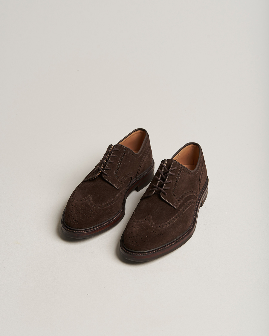 Herre | Håndlagde sko | Crockett & Jones | Pembroke Derbys Dainite Sole Dark Brown Suede