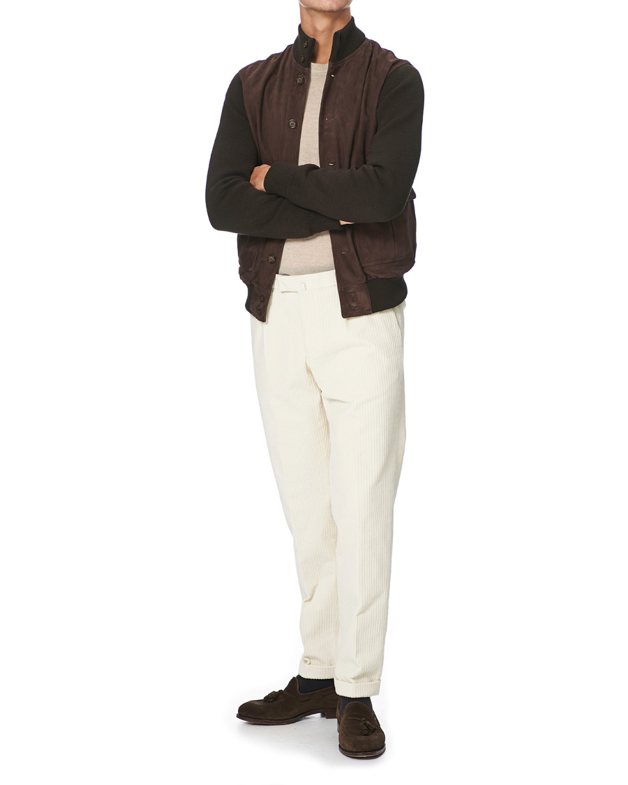 Herre | Bukser | Briglia 1949 | Easy Fit Cord Trousers Off White