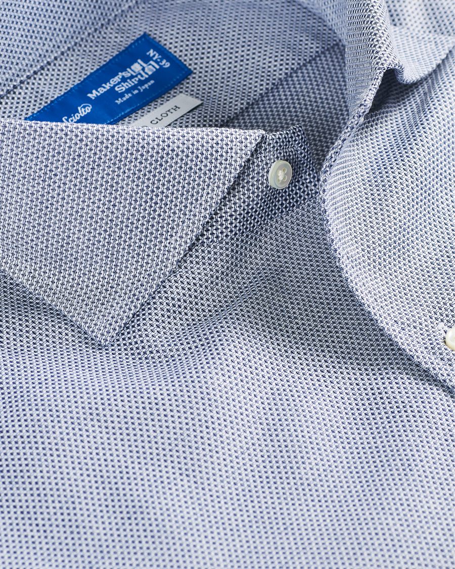 Herre | Skjorter | Kamakura Shirts | Slim Fit One Piece Collar Shirt Blue