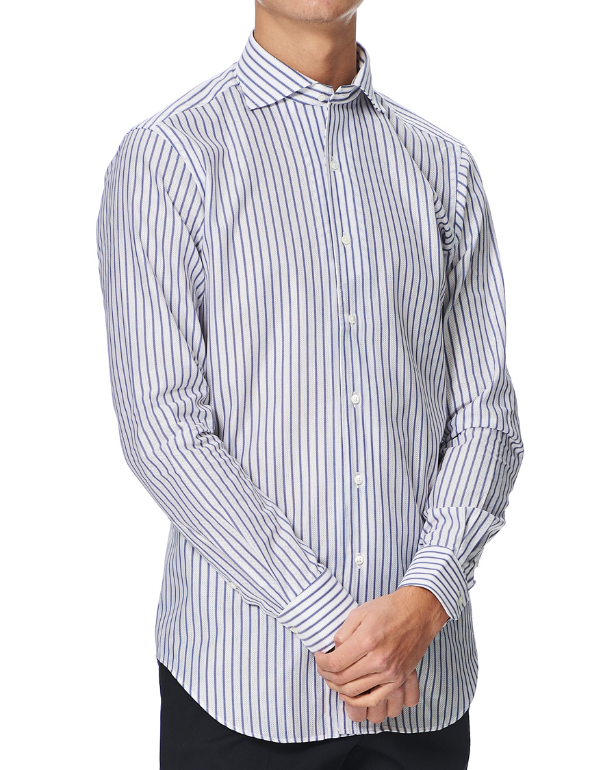 Herre | Skjorter | Kamakura Shirts | Slim Fit One Piece Collar Shirt Light Blue
