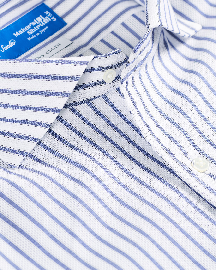 Herre | Skjorter | Kamakura Shirts | Slim Fit One Piece Collar Shirt Light Blue