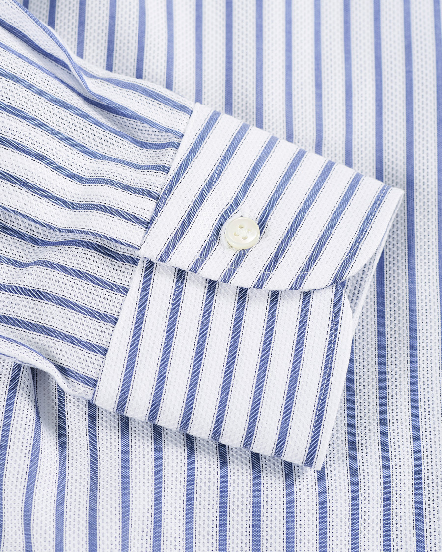 Herre | Skjorter | Kamakura Shirts | Slim Fit One Piece Collar Shirt Light Blue