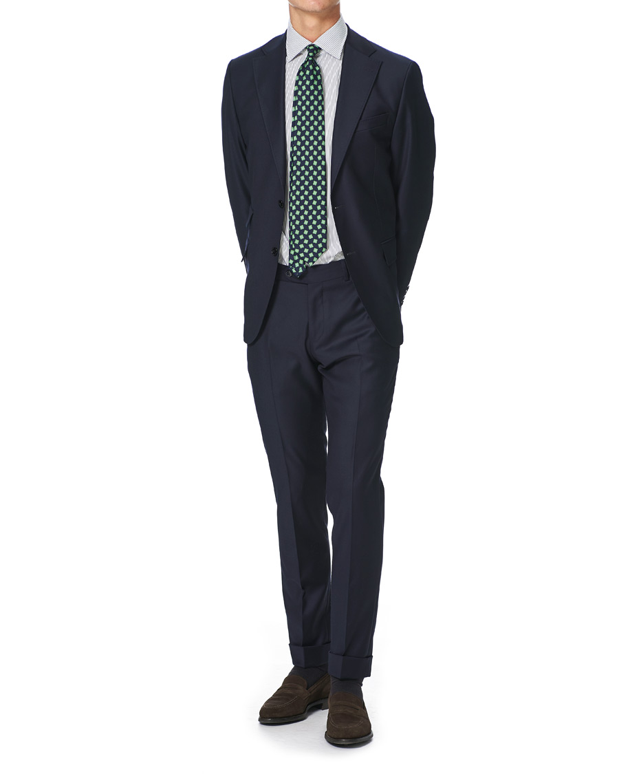 Herre | Skjorter | Kamakura Shirts | Slim Fit Broadcloth Shirt Blue Stripe