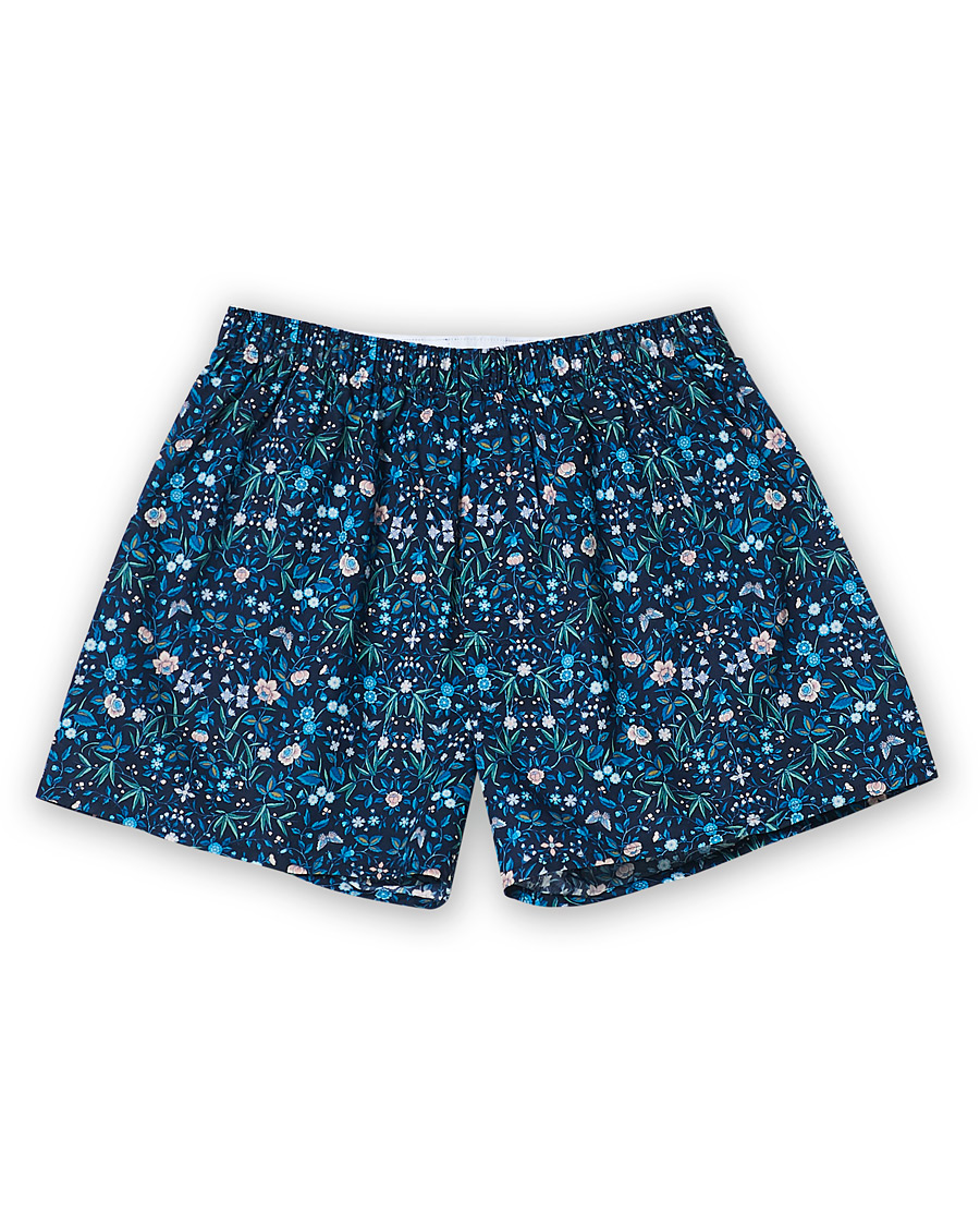 Herre | Undertøy | Sunspel | Liberty Mono Floral Printed Boxershorts Blue