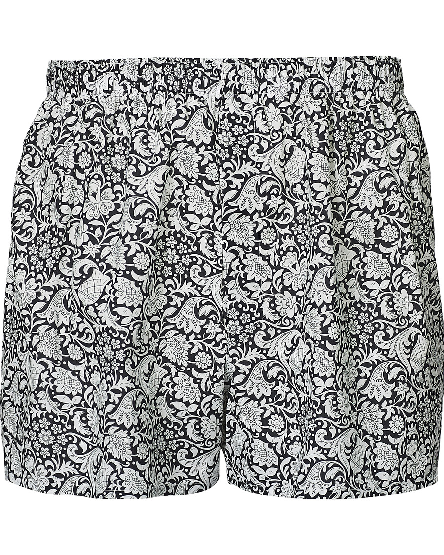 Herre | Undertøy | Sunspel | Liberty Mono Floral Printed Boxershorts Black/White