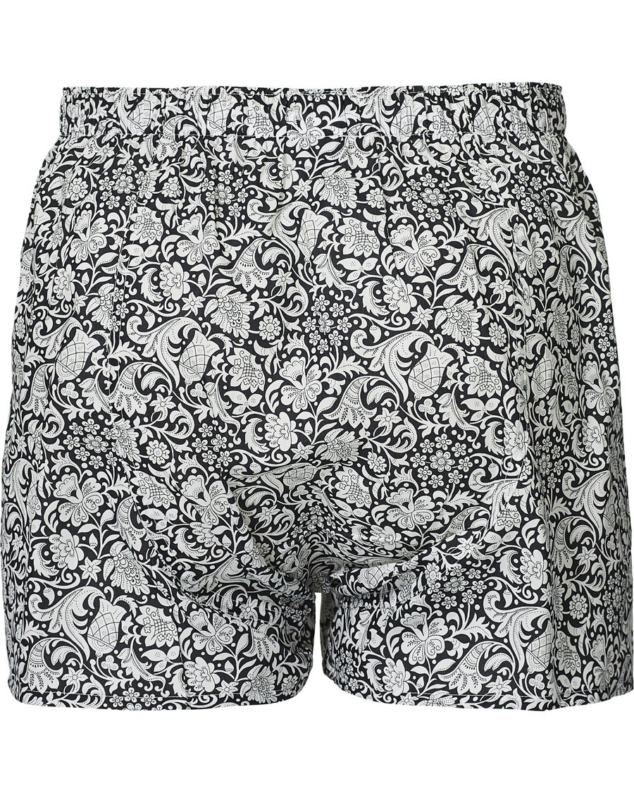 Herre | Undertøy | Sunspel | Liberty Mono Floral Printed Boxershorts Black/White