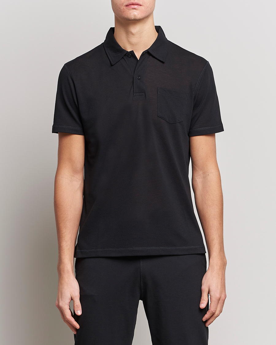 Herre | Pikéer | Sunspel | Active Pique Polo Black